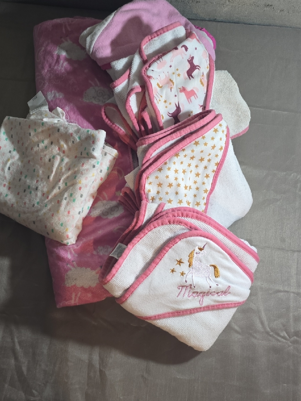 Pink Hooded Baby Towels  Set